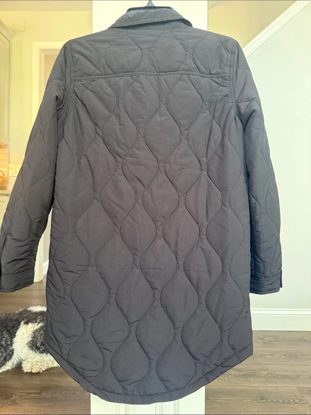 Love Tree Black Quilted Long Shirt Jacket Small - Picture 5 of 7